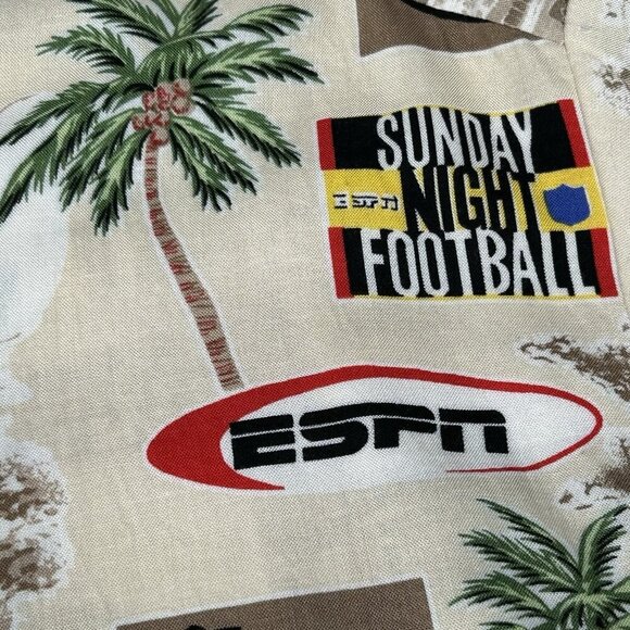 Vintage ESPN Zone Shirt Mens L Hawaiian Rayon Sports Center Party All Over Print - Picture 8 of 13